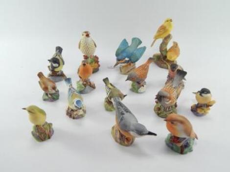 Royal Worcester matt porcelain figures of birds