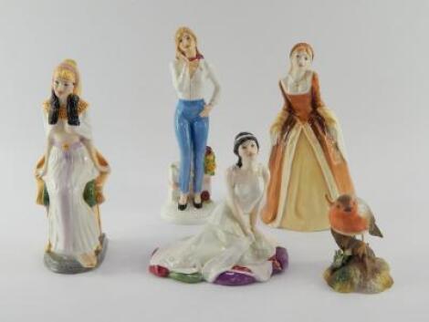 Four Aynsley porcelain figures