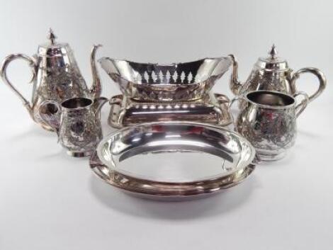 A Mappin Brothers mid 19thC plated four piece teaset