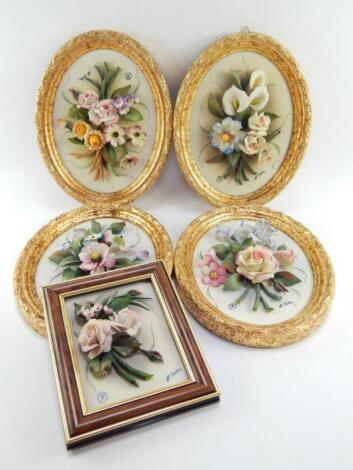 Four Capodimonte porcelain oval plaques