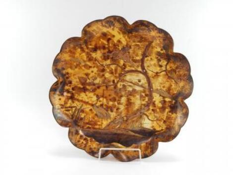 A Japanese early 20thC tortoiseshell dish