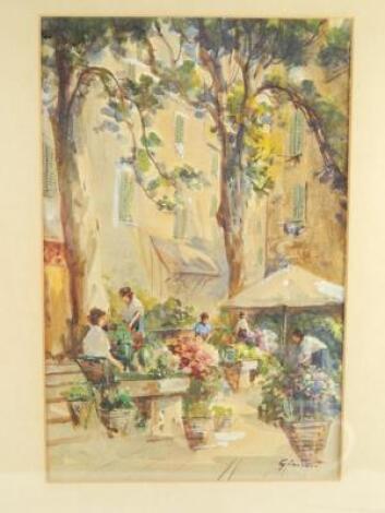 Continental School (20thC). The Flower Market