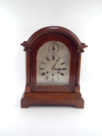 An Edwardian mahogany bracket clock by Stanley Latimer