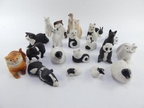 Twelve Hinchbank porcelain cats