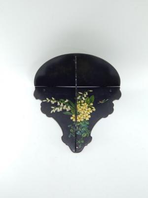 A Victorian folding papier mache wall bracket