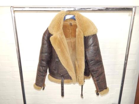 A leather and sheepskin RAF flying jacket