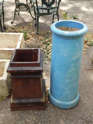 A Victorian square stoneware chimney pot