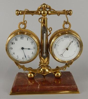 A novelty clock and barometer