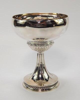 An Omar Ramsden silver pedestal sweetmeat dish or large chalice