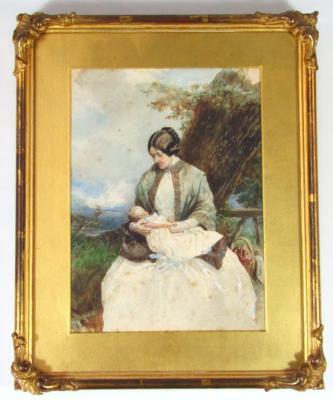 19thC English School. Figure of a lady nursing a child - 2