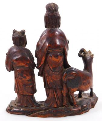 A 19thC Chinese carved softwood figure group - 3