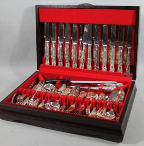 A canteen of plated King's pattern cutlery