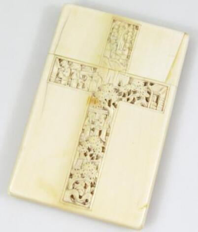 A 19thC ivory card case