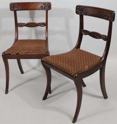 A pair of 19thC mahogany dining chairs