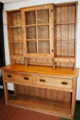 A stripped and lightly polished kitchen unit