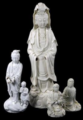 A Chinese blanc de chine porcelain figure