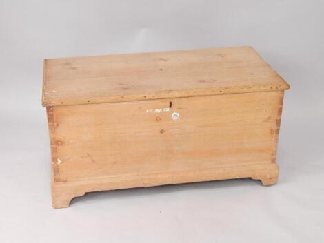 A Victorian stripped pine blanket box