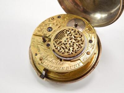 A George III silver gentleman's pocket watch - 3