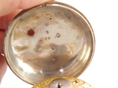 A George III silver gentleman's pocket watch - 4