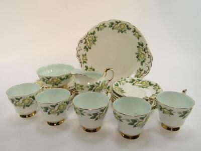 A Paragon porcelain part tea service decorated in the Pascali pattern