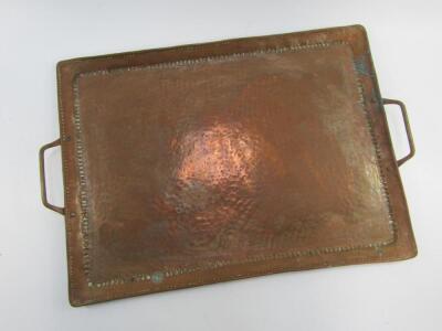 A John Pearson late 19thC twin handled copper tray