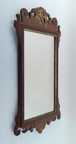 A George III style mahogany fret work wall mirror