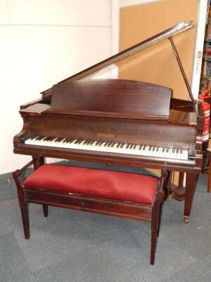 A Challen mahogany cased baby grand piano - 2