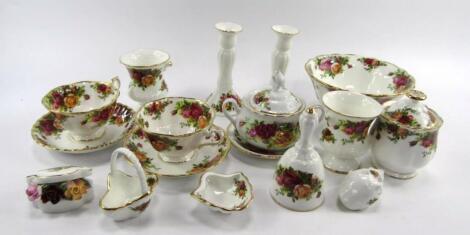 A group of Royal Albert porcelain decorated in the Old Country Roses pattern