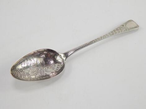 A George III silver dessert spoon