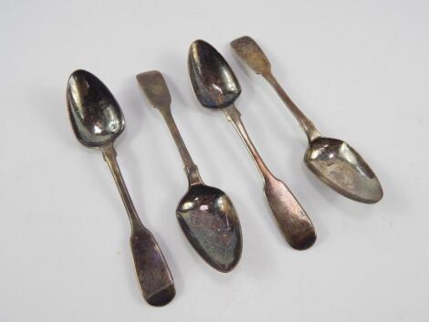 A set of four Victorian silver teaspoons