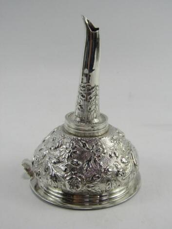 A George III silver wine funnel