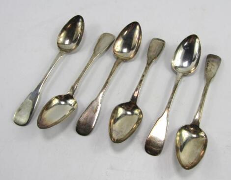 A set of six George IV Scottish silver teaspoons