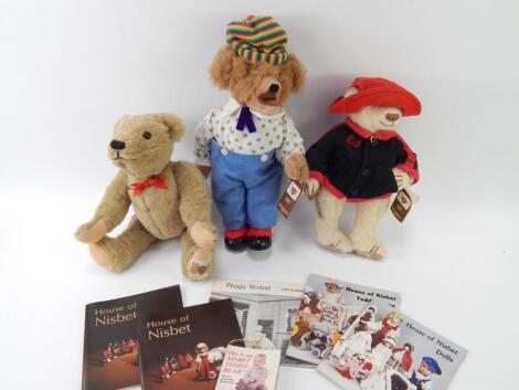 Three limited edition Nisbet teddy bears