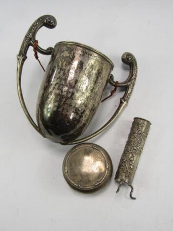 A Chinese silver ointment pot