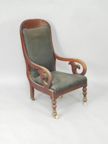 A Victorian mahogany armchair