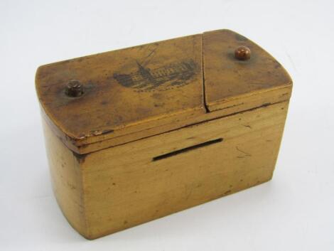 A Mauchline ware money box