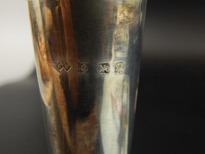 A pair of Edwardian silver stem vases - 2
