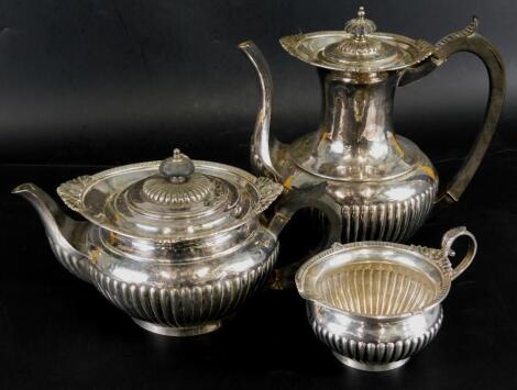 An Edwardian Walker & Hall silver three piece tea service