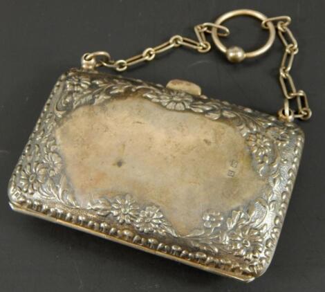 A George V silver coin purse