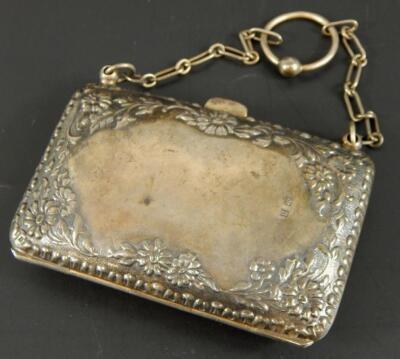 A George V silver coin purse