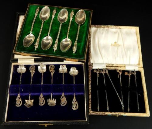 Various silver and other flatware