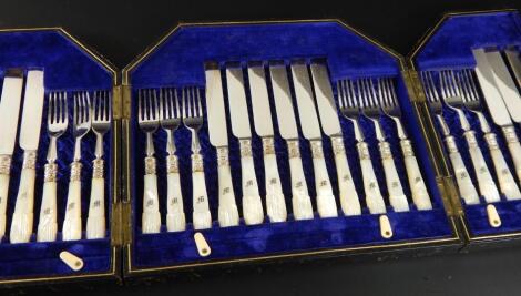 A 19thC cased set of knives and forks