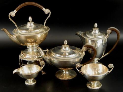 A George V silver five piece tea set