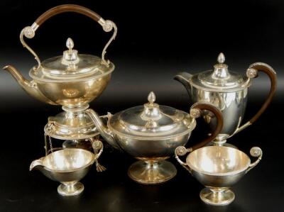 A George V silver five piece tea set