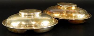 Two Elkington & Co railway related silver plated entree dishes