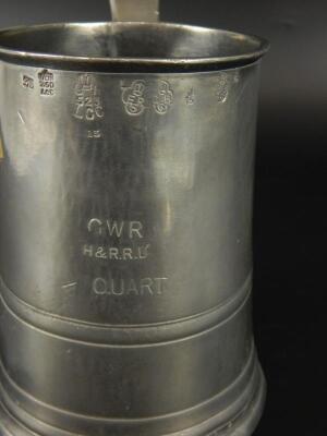 A GWR railway silver plated tankard - 2