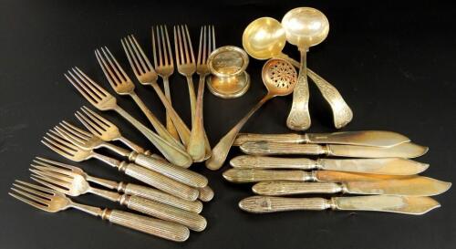 Various silver plated railway flatware