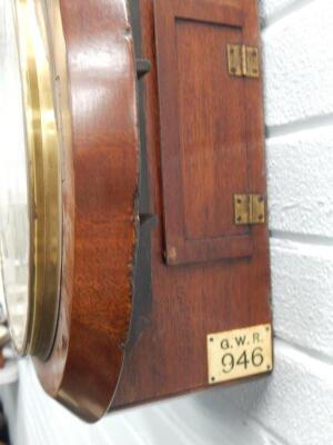 A 19thC mahogany railway wall clock - 4