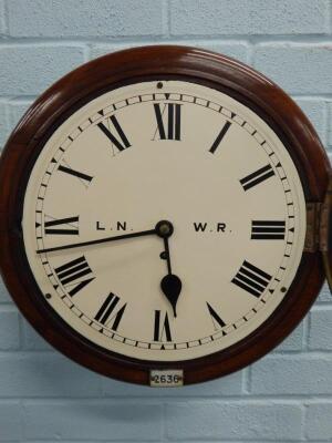 A late 19th/early 20thC mahogany railway wall clock - 2