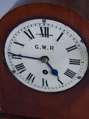 An early 20thC mahogany cased railway mantel clock - 2